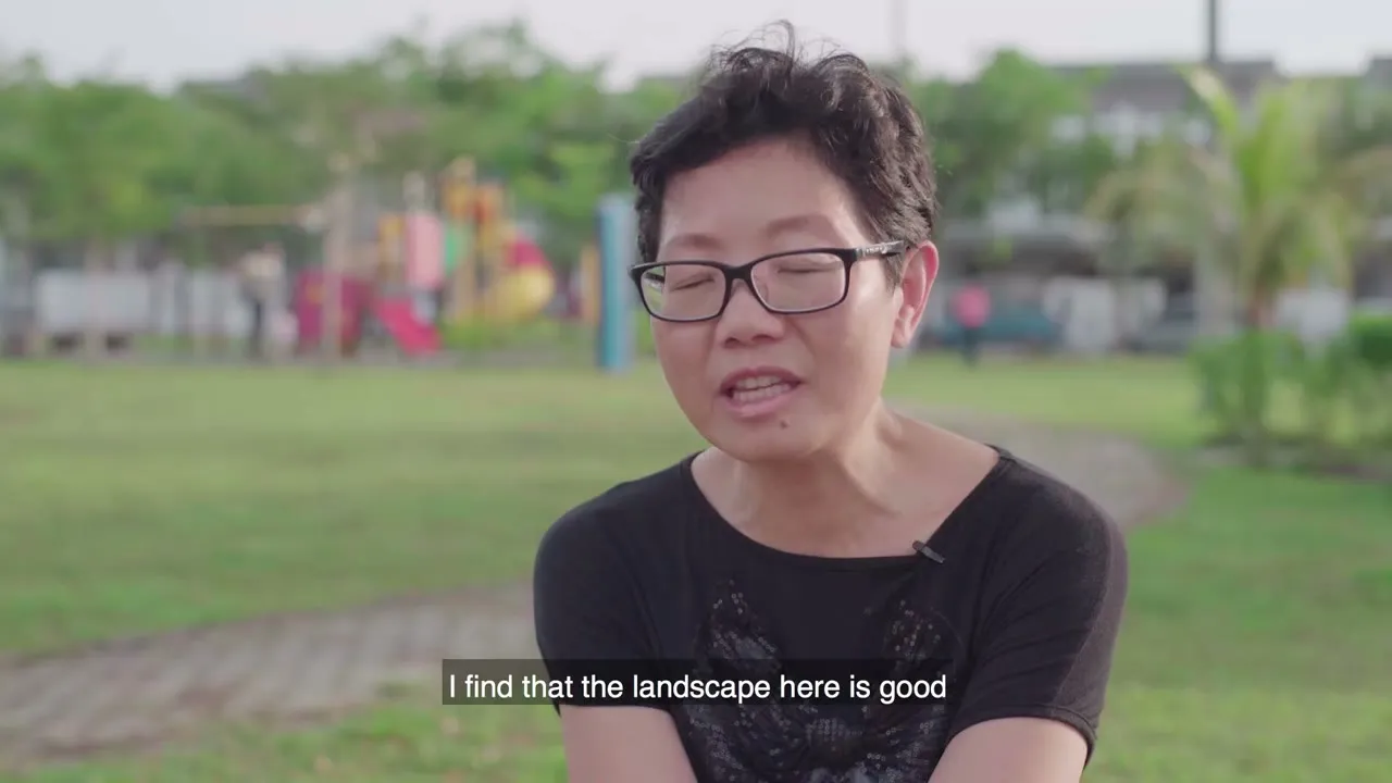 A Taman Cheras Idaman homeowner seated in the neighbourhood park as she talks about the landscape