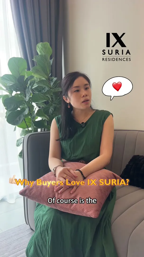 An IX SURIA buyer seated in a show unit, sharing why she chose the project